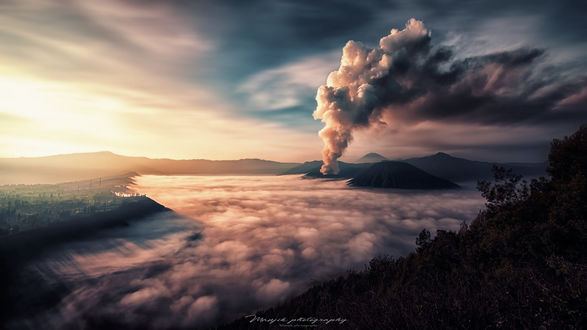 Обои на рабочий стол Bromo, Tengger, Semeru / Бром, Тенггер, национальный парк Семеру, by Manjik photography