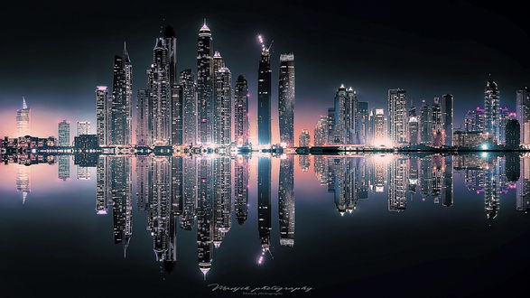 Обои на рабочий стол Ночной Dubai / Дубай, by Manjik photography