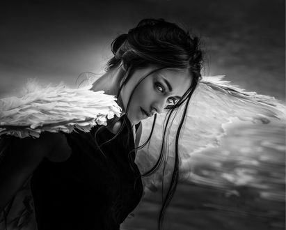 Обои на рабочий стол Модель Matea Petrovic в образе ангела, фотограф Joachim Bergauer