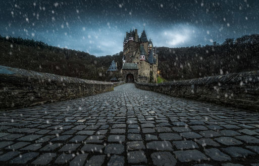 Обои на рабочий стол Дорога к замку Eltz / Эльц, Wirsheim, Germany / Виршем, Германия, фотограф Croosterpix