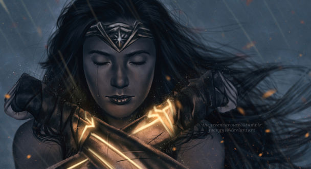 Обои на рабочий стол Diana / Диана из фильма Wonder Woman / Чудо-Женщина, by jyongyi