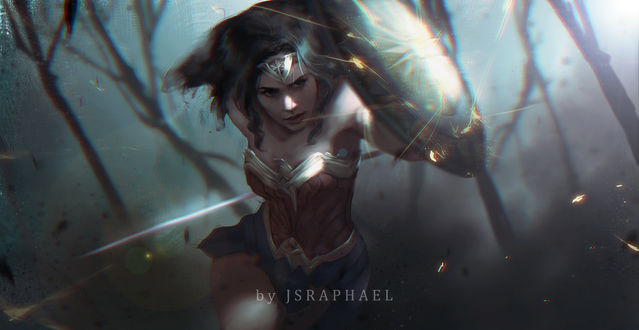 Обои на рабочий стол Diana / Диана из фильма Wonder Woman / Чудо-Женщина, by fate-fiction