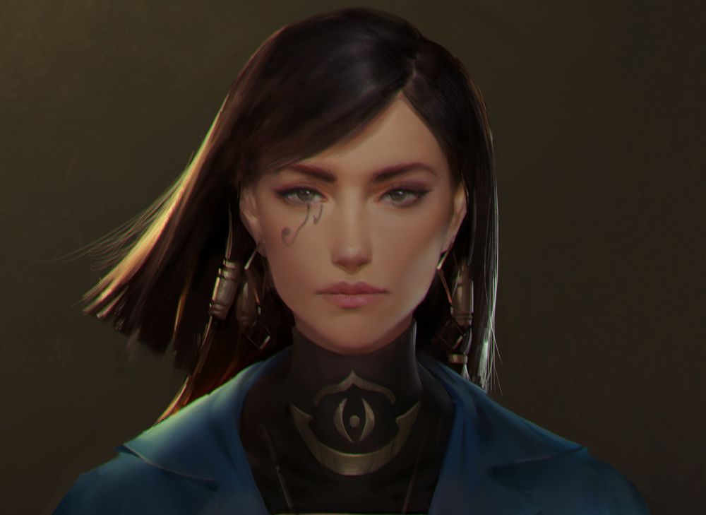 Обои для рабочего стола Девушка с серьгами в ушах, by YI SUI