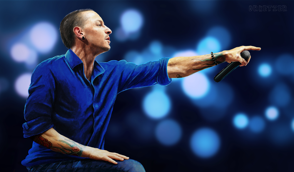 Обои для рабочего стола Chester Bennington / Честер Беннингтон-американский рок-музыкант, вокалист групп Linkin Park / Линкин Парк и Dead by Sunrise / Мертвые от восхода солнца, by DrKetzer