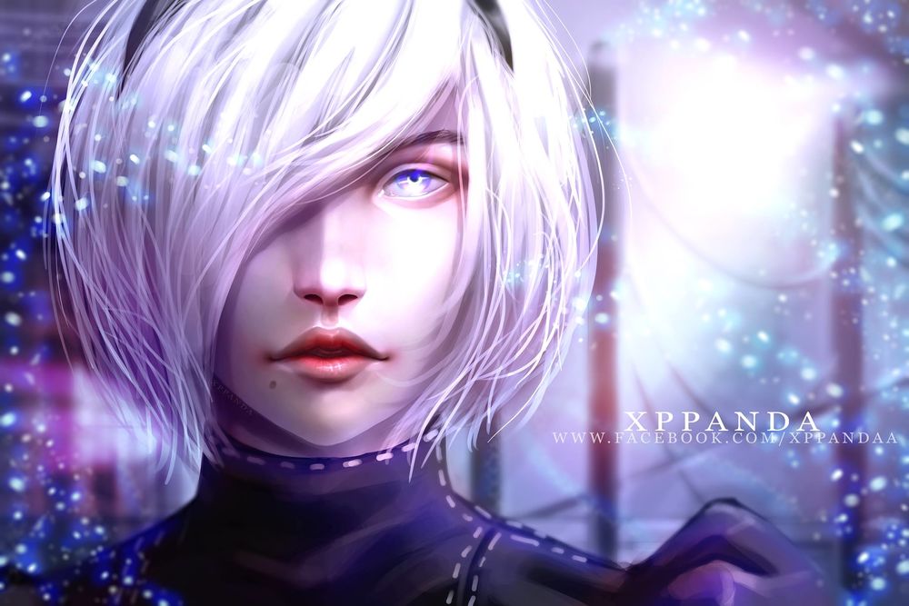 Обои для рабочего стола YoRHa №2 тип B из игры NieR: Automata, by GreyXpPanda