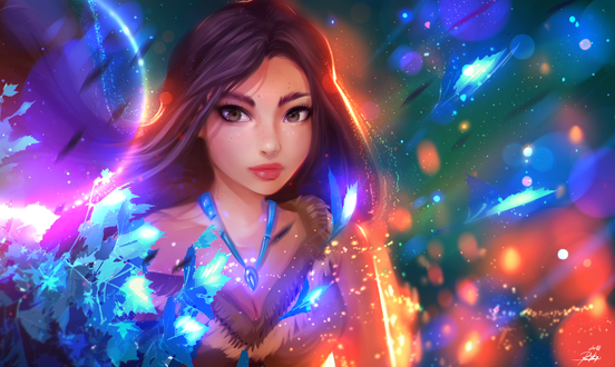 Обои на рабочий стол Портрет Pocahontas / Покахонтас, by ryky
