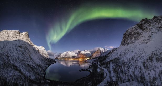 Обои на рабочий стол Северное сияние на небе, фотограф Nicholas Roemmelt