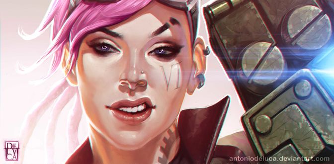 Обои на рабочий стол Vi / Ви из игры League of Legends / Лига Легенд, by antoniodeluca