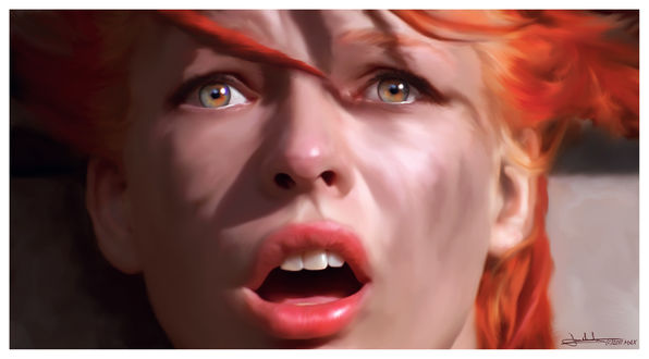 Обои на рабочий стол Американская актриса Milica Jovoviс / Милла Йовович в роли Leeloo / Лилу из фильма The Fifth Element / Пятый элемент, by MaxHitman