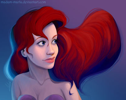 Обои на рабочий стол Ariel / Ариэль из мультфильма The Little Mermaid / Русалочка, by madam-marla