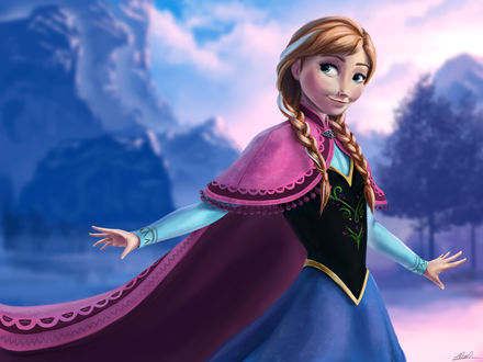 Обои на рабочий стол Anna / Анна из мультфильма Frozen / Холодное сердце, by Dinhosaur