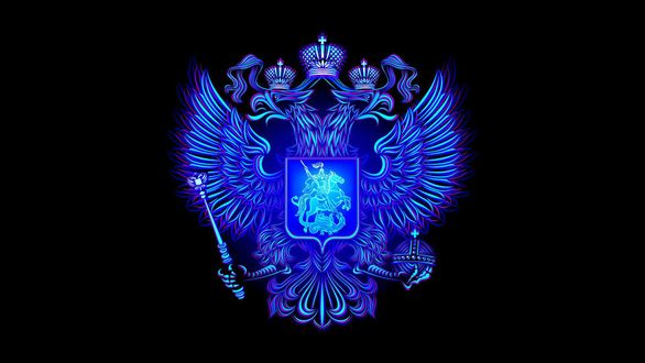 Герб на синем фоне