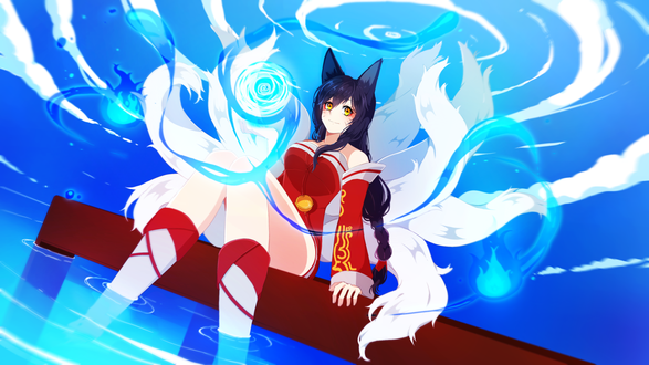 Обои на рабочий стол Ahri / Ари из игры League of Legends / Лига Легенд, by SAVIKO