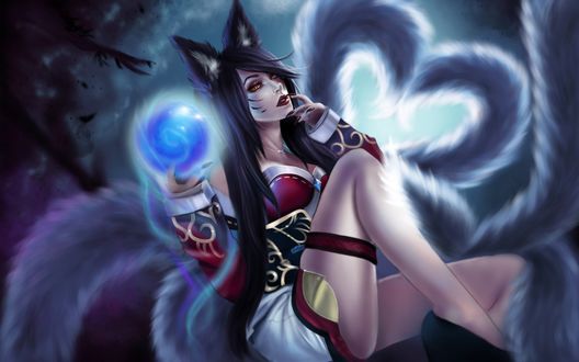 Обои на рабочий стол Ahri / Ари из игры League of Legends / Лига Легенд, by Toniji-Arts
