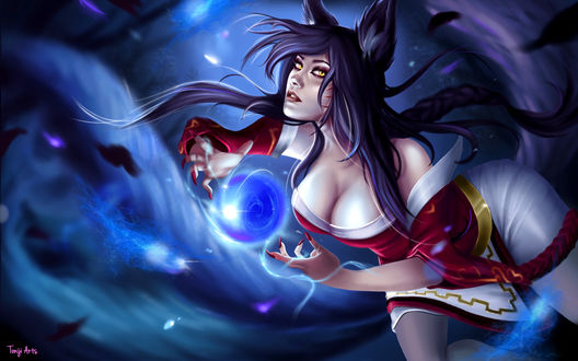 Обои на рабочий стол Ahri / Ари из игры League of Legends / Лига Легенд, by Toniji-Arts