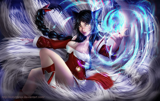 Обои на рабочий стол Ahri / Ари из игры League of Legends / Лига Легенд, by IndyMBra