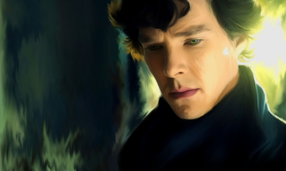 Обои для рабочего стола Benedict Cumberbatch / Бенедикт Камбербэтч в ролиSherlock Holmes / Шерлока Холмса из телесериала Sherlock / Шерлок, by Nadia-Ch