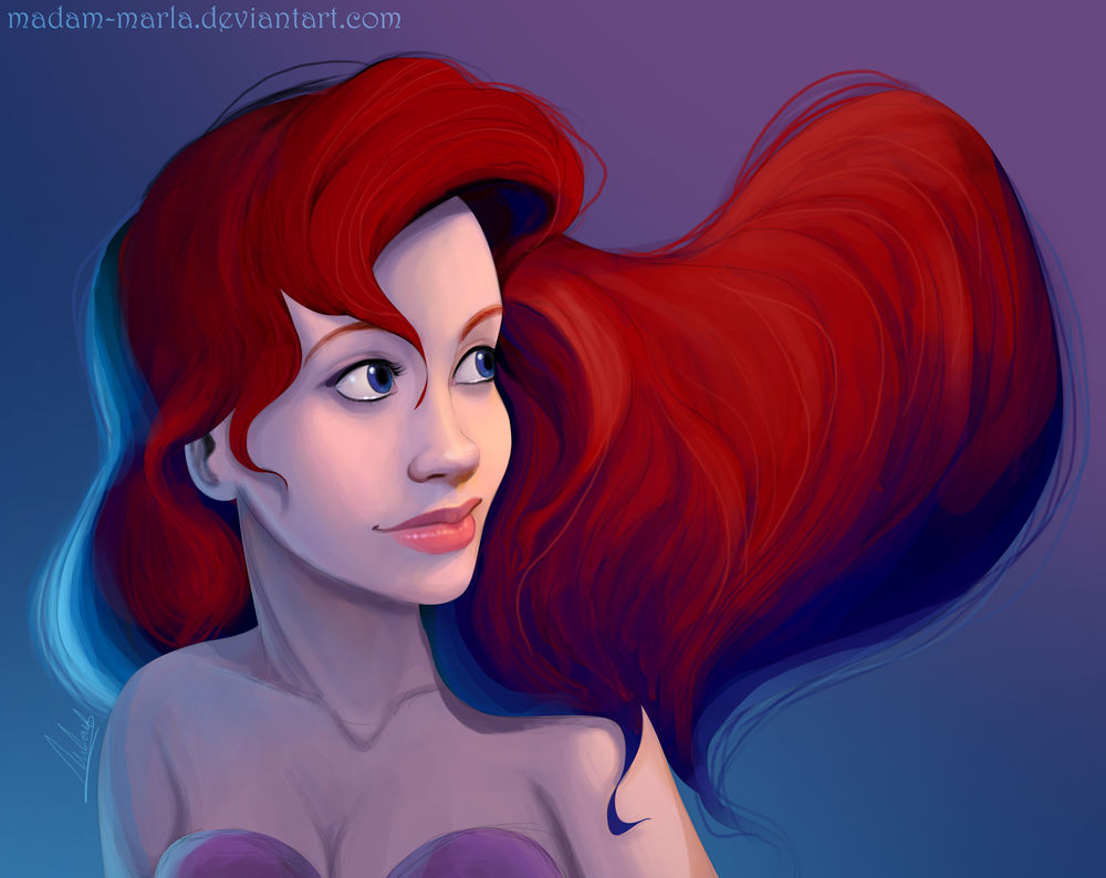 Обои для рабочего стола Ariel / Ариэль из мультфильма The Little Mermaid / Русалочка, by madam-marla