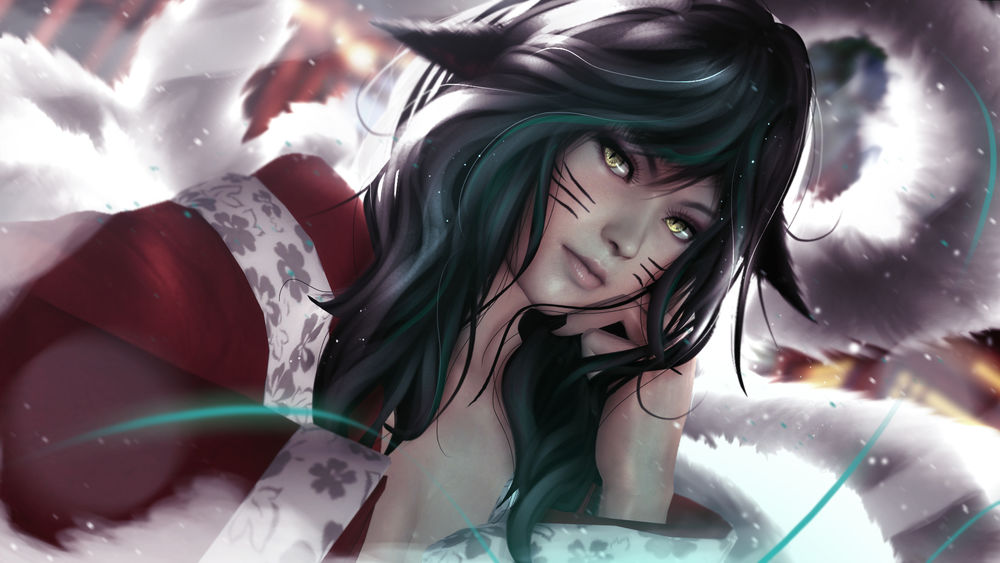 Обои для рабочего стола Ahri / Ари из игры League of Legends / Лига Легенд, by sculp2