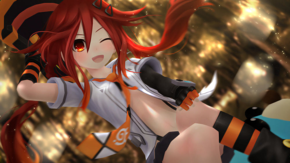 Обои для рабочего стола Uzume / Удзумэ из игры Megadimension Нептуния VII, by sculp2