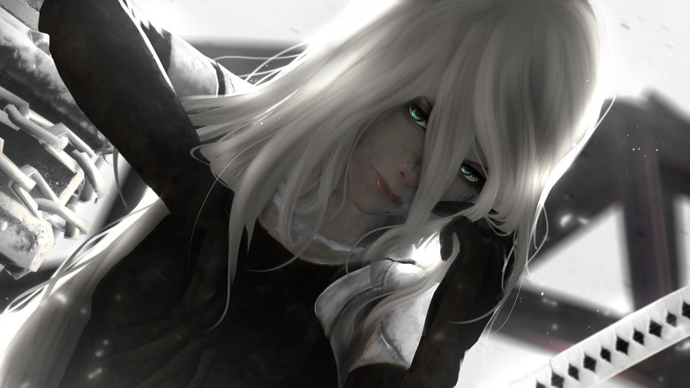 Обои для рабочего стола YoRHa №2 тип A из игры NieR: Automata, by sculp2