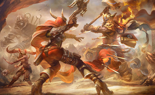 Обои на рабочий стол Битва Valla / Валлы против демонов и монстров, из игры Heroes of the Storm / Герои шторма