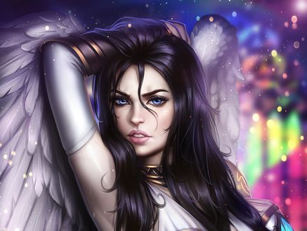 Обои на рабочий стол Девушка с крыльями ангела, by AyyaSAP