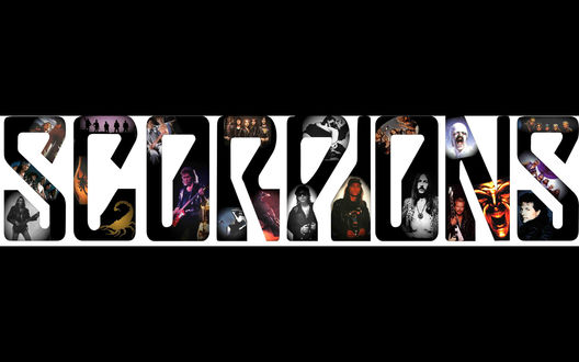 Обои на рабочий стол Иллюстрированное название группы Scorpions