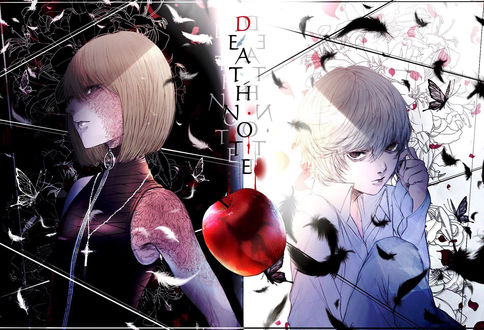 Обои на рабочий стол Mello / Мэлло и Near / Ниа из аниме Тетрадь Смерти / Death Note, by kuroe