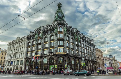 Обои на рабочий стол Дом Зингера на Невском проспекте в Санкт-Петербурге, Россия