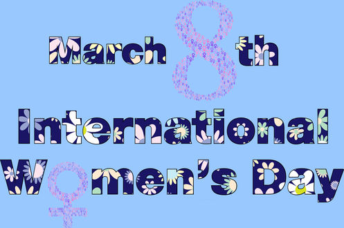 Обои на рабочий стол Открытка с надписью 8 march, Womans Day / 8 марта, Международный женский день