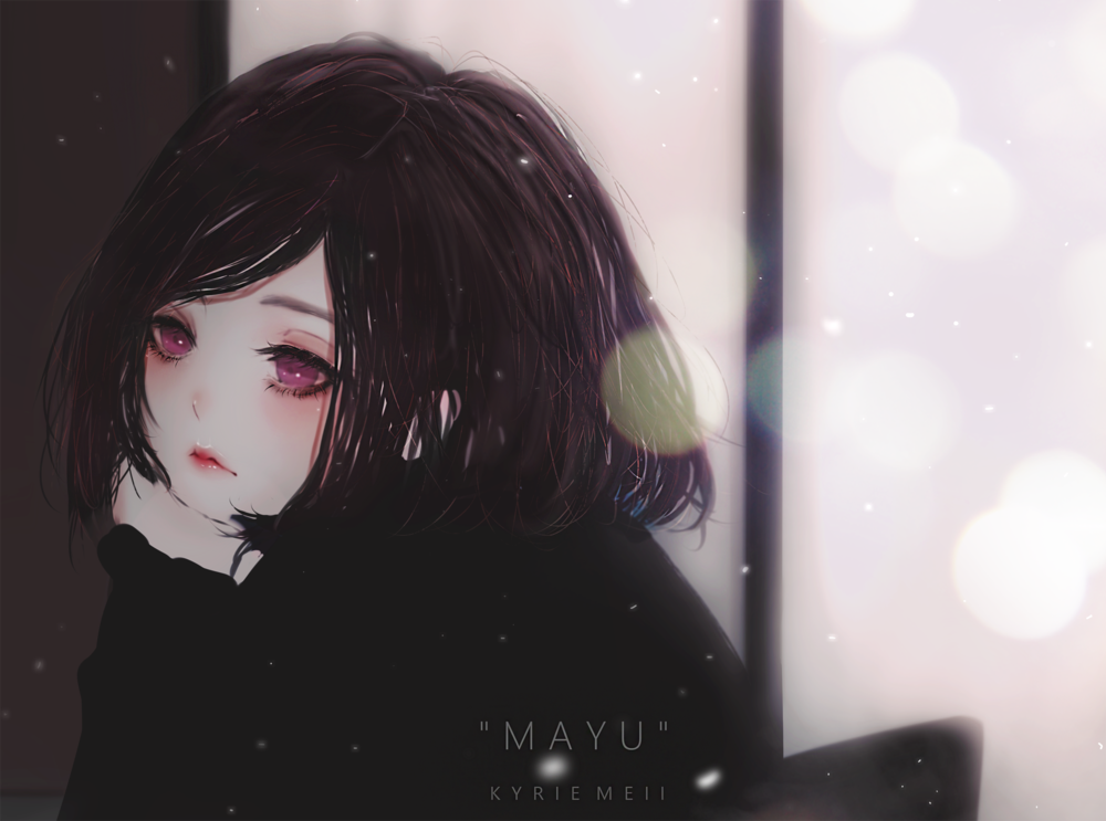 Обои для рабочего стола Mayu / Маю о чем-то задумалась, by KyrieMeii02