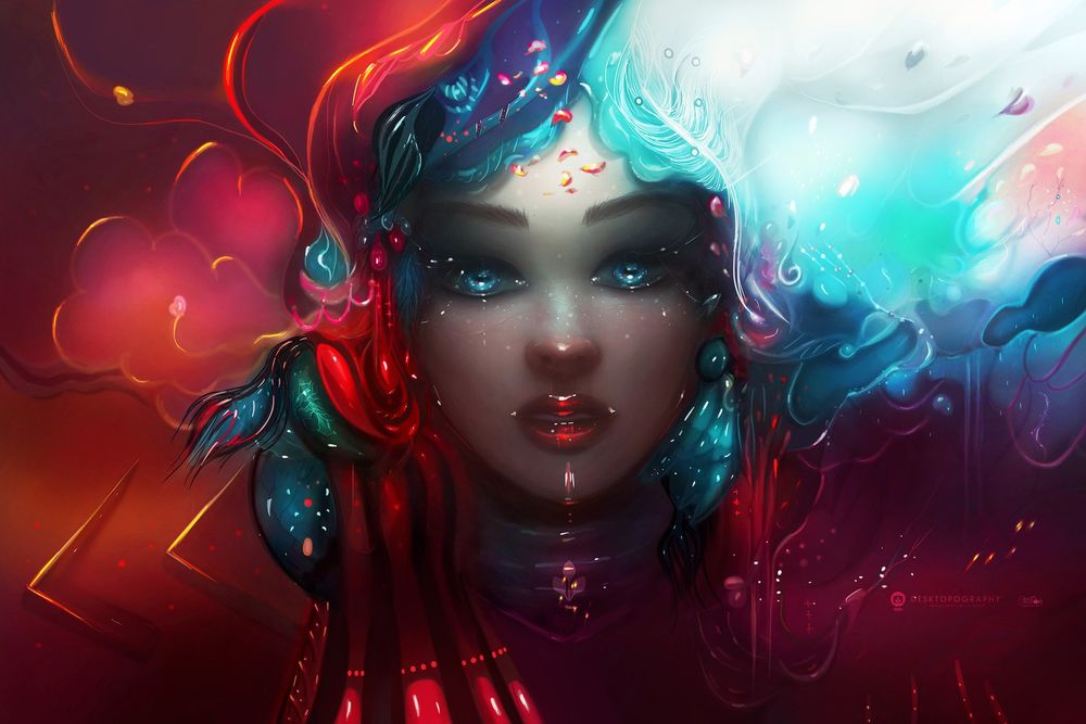 Обои для рабочего стола Портрет богини Деметры, by Estelle Chomienne