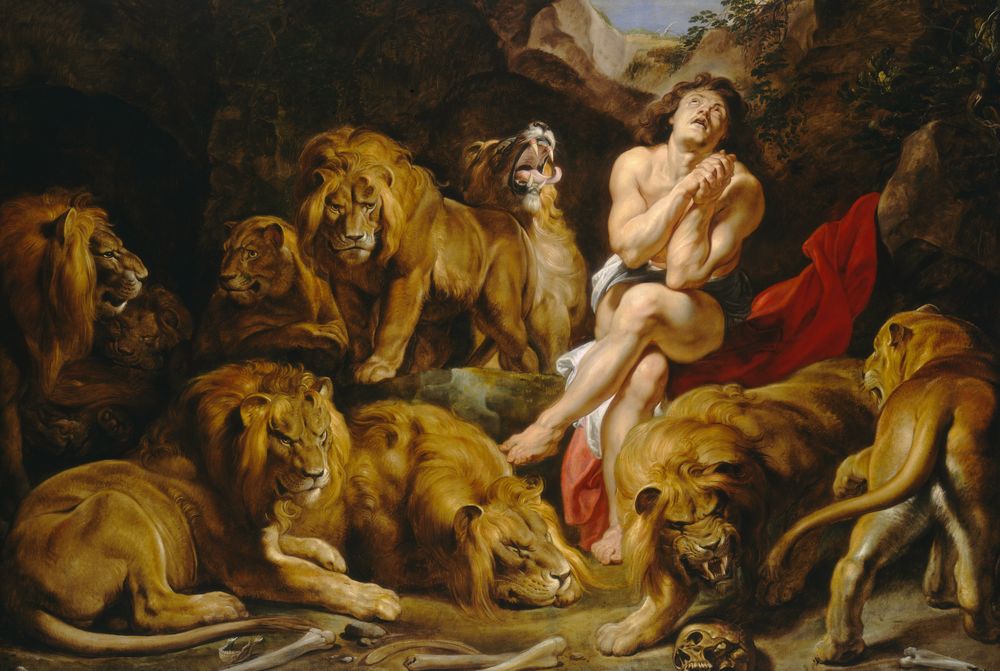 Обои для рабочего стола Картина: Даниил во рву со львами, by Pieter Paul Rubens