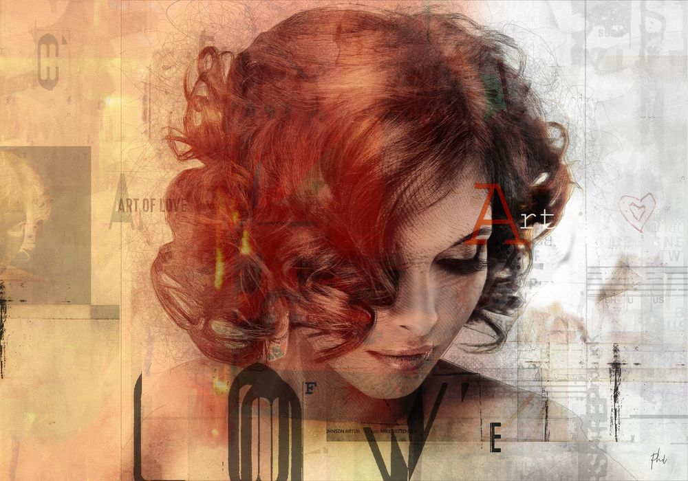 Обои для рабочего стола Портрет рыжеволосой девушки, (art of love / искусство любви)
