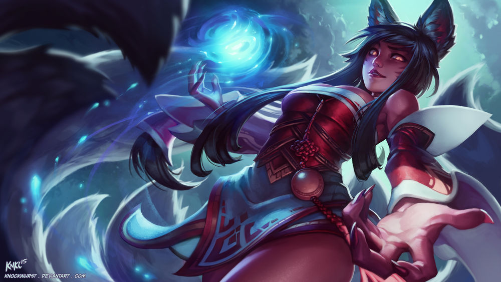 Обои для рабочего стола Ahri / Ари из игры League of Legends / Лига Легенд, by KNKL