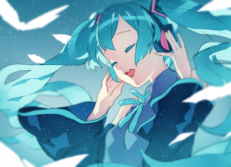 Обои на рабочий стол Vocaloid Miku Hatsune / Вокалоид Мику Хацунэ, by raemz-desu