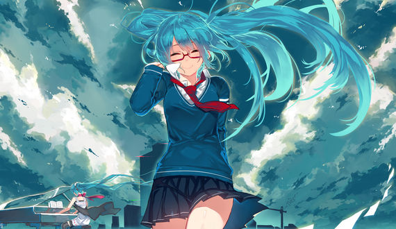 Обои на рабочий стол Vocaloid Miku Hatsune / Вокалоид Мику Хацунэ, by EizenHower
