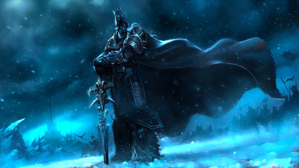 Обои на рабочий стол The Lich King / Король Лич на поле боя, из игры World of Warcraft / Мир военного ремесла, by ddddd210
