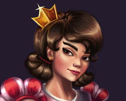 Обои на рабочий стол Девушка - принцесса с короной на голове, by Polina Chelyadinova