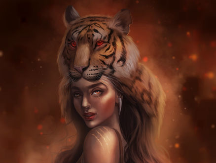 Обои на рабочий стол Портрет богини охоты, by Sandra Winther