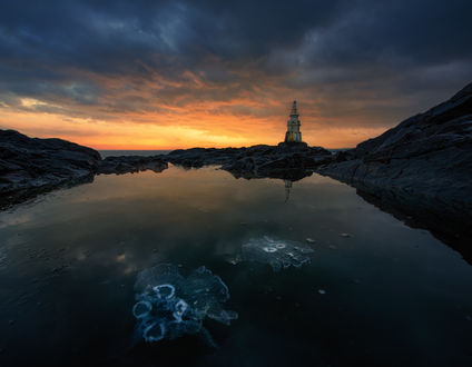 Обои на рабочий стол Восход солнца над Черным морем, Болгария, фотограф Krasi St M