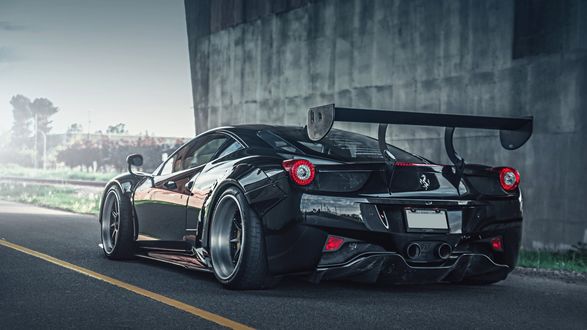 Обои на рабочий стол Ferrari, 458 на дороге