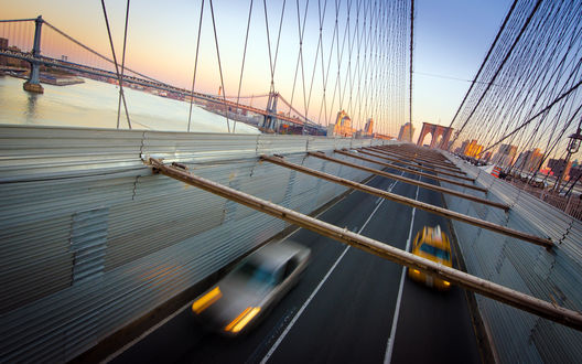 Обои на рабочий стол Бруклинский мост, Нью-Йорк / New York, США / USA, вид сверху