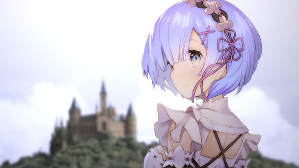 Обои на рабочий стол Rem / Рем из аниме Re: Zero kara Hajimeru Isekai Seikatsu / Re: Жизнь в альтернативном мире с нуля, by Adiim