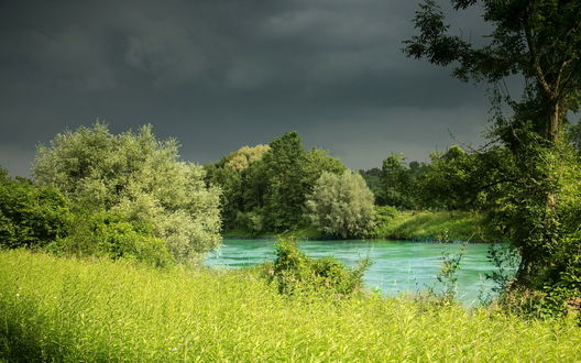 Обои на рабочий стол Гроза в Баварии, Германия / Bayern, Deutschland