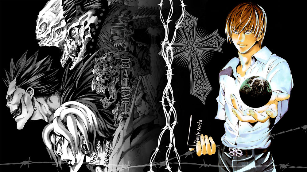 Обои на рабочий стол Лайт Ягами / Light Yagami из аниме Тетрадь смерти / Death  Note держит планету Земля, обои для рабочего стола, скачать обои, обои  бесплатно