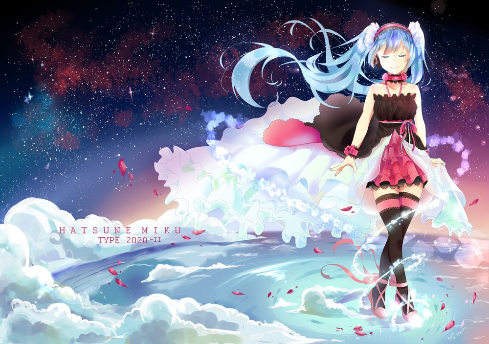 Обои для рабочего стола Vocaloid Miku Hatsune / Вокалоид Мику Хацунэ, by zahravoca