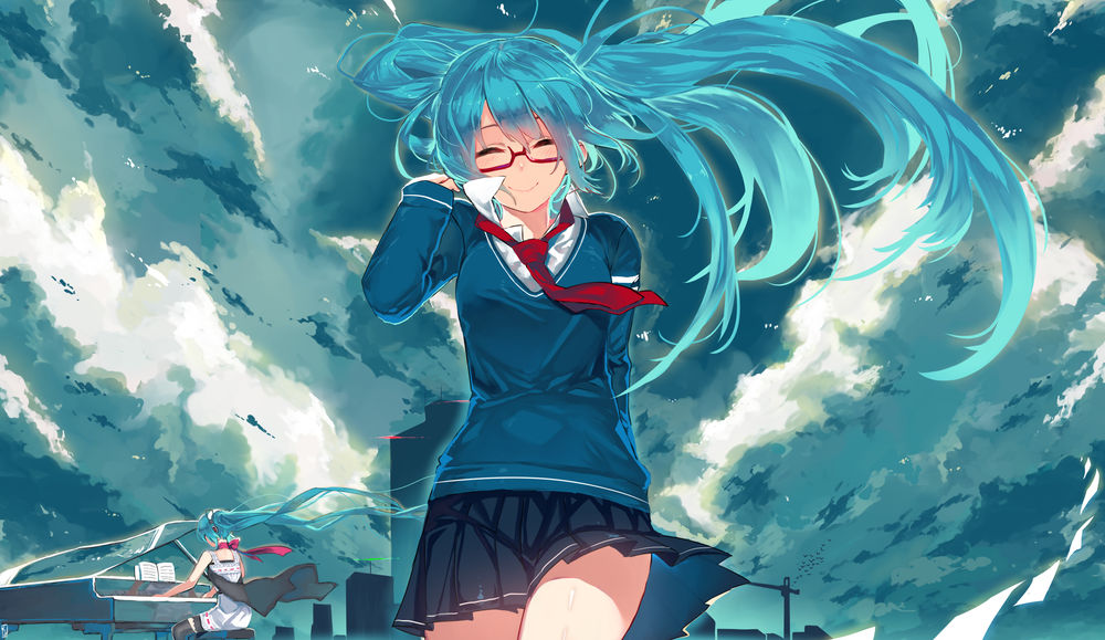Обои для рабочего стола Vocaloid Miku Hatsune / Вокалоид Мику Хацунэ, by EizenHower