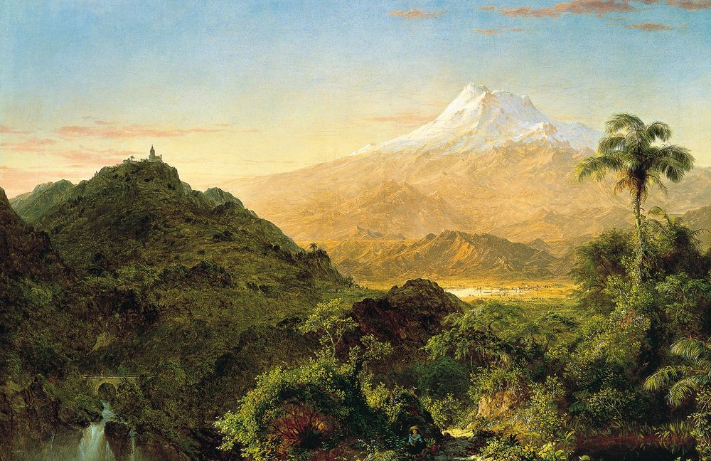 Обои для рабочего стола South american landscape / Южно-американский пейзаж, 1856г, художник Frederic Edwin Church